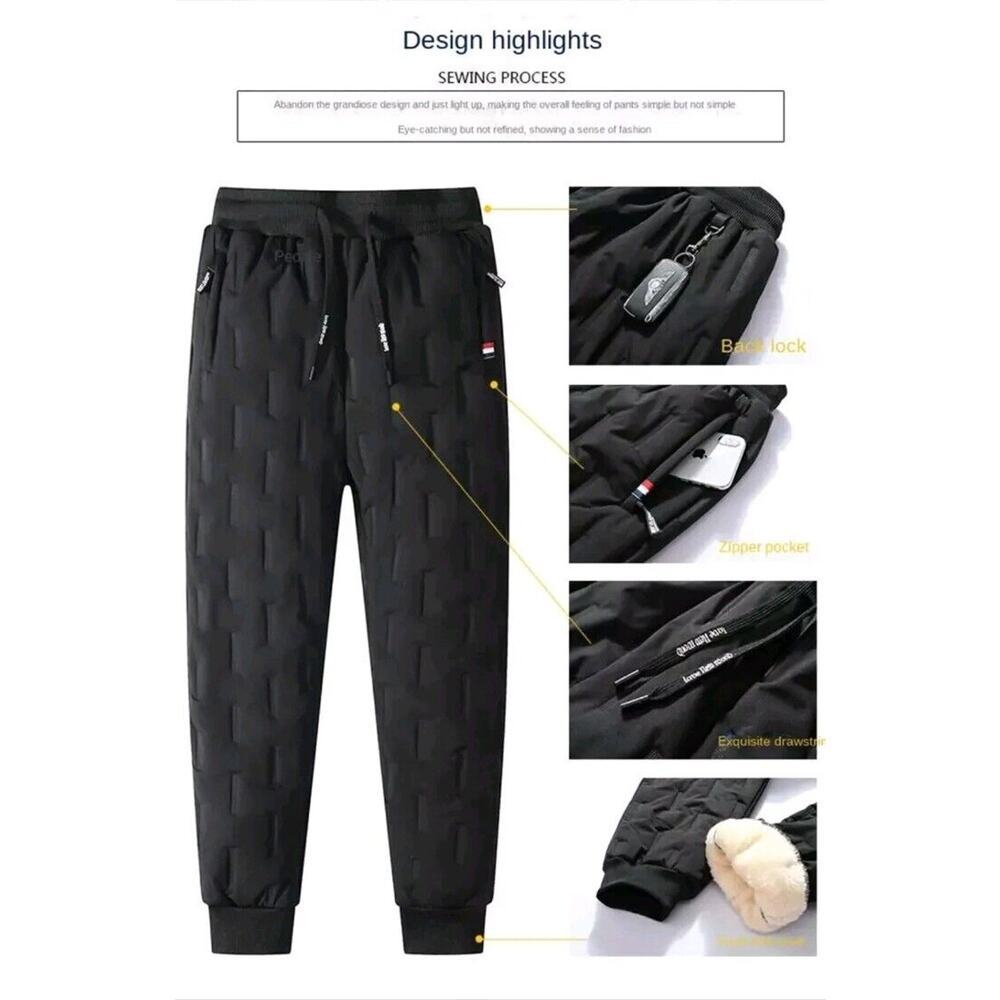 Winter‎ Pants, Plush and Thickened Workwear Casual Warm Sports Men's - Picture 2 of 13